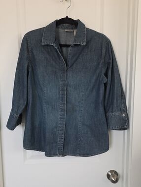 Chico's Classic Dark Blue Denim Top